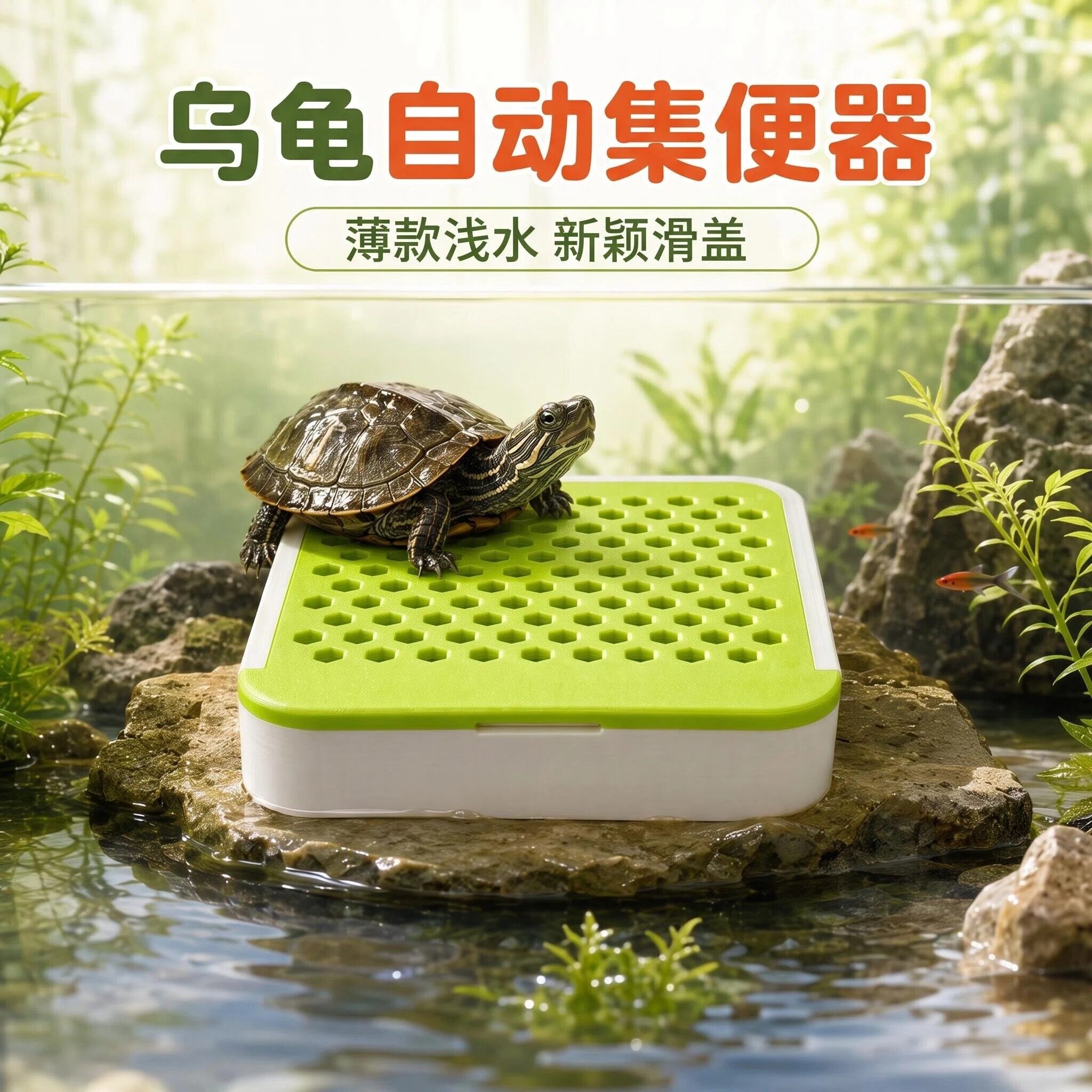 乌龟集便器懒人乌龟粪便收集器集便盒大容量低水位小号过滤免换水