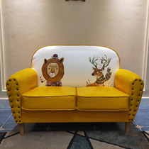 Double sofa, Nordic small family clothing shop, coffee shop, three people, single leisure, simple modern bedroom, net red