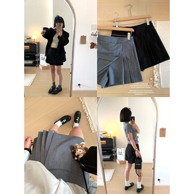 防走光高腰显瘦A字百褶半身裙裤