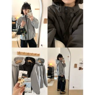 连帽休闲防风御寒外套 XFYSTYLE_保暖蚕丝羊毛石墨烯棉服女25冬季