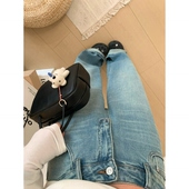 XFYSTYLE_复古水洗阔腿弯刀牛仔长裤 女春高腰显瘦垂感休闲拖地裤