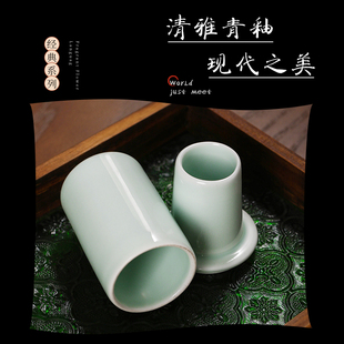 景德镇餐具影青陶瓷牙签筒家用牙签筒饭店酒店餐饮业专用轻奢简易
