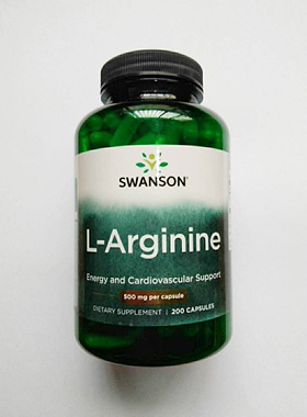 美国原装SWANSON  L-精氨酸胶囊 500MG*200粒 美国直邮