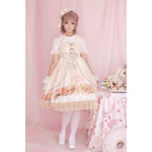 现货 夏日草莓巫女原创lolita裙 时钟棋遇记正版JSk吊带连衣裙