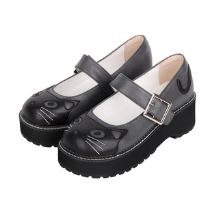 COS猫头厚底松糕学院少女公主鞋 Lolita鞋 9621 025新品 普普家2