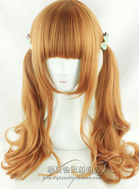 【kyouko假发】cos 日常lolita 长发大波浪 蜜橙色长卷发