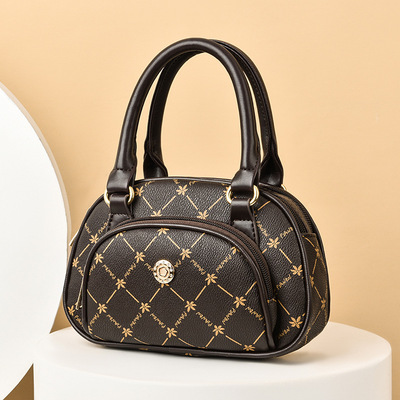 手拎印花妈妈款斜挎包包包女小