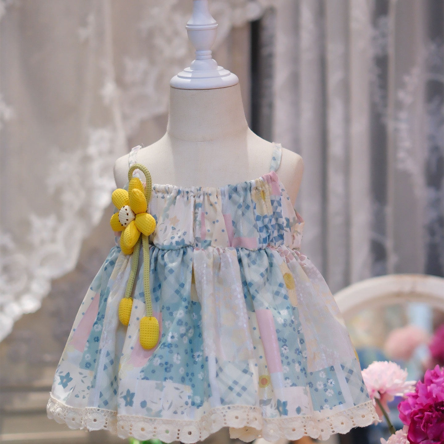 原创女童吊带连衣裙2025季新款奶昔向日葵连衣裙可爱休闲日常穿搭,童装/婴儿装/亲子装,连衣裙,淘宝优惠券,粉丝福利购,淘宝优惠卷