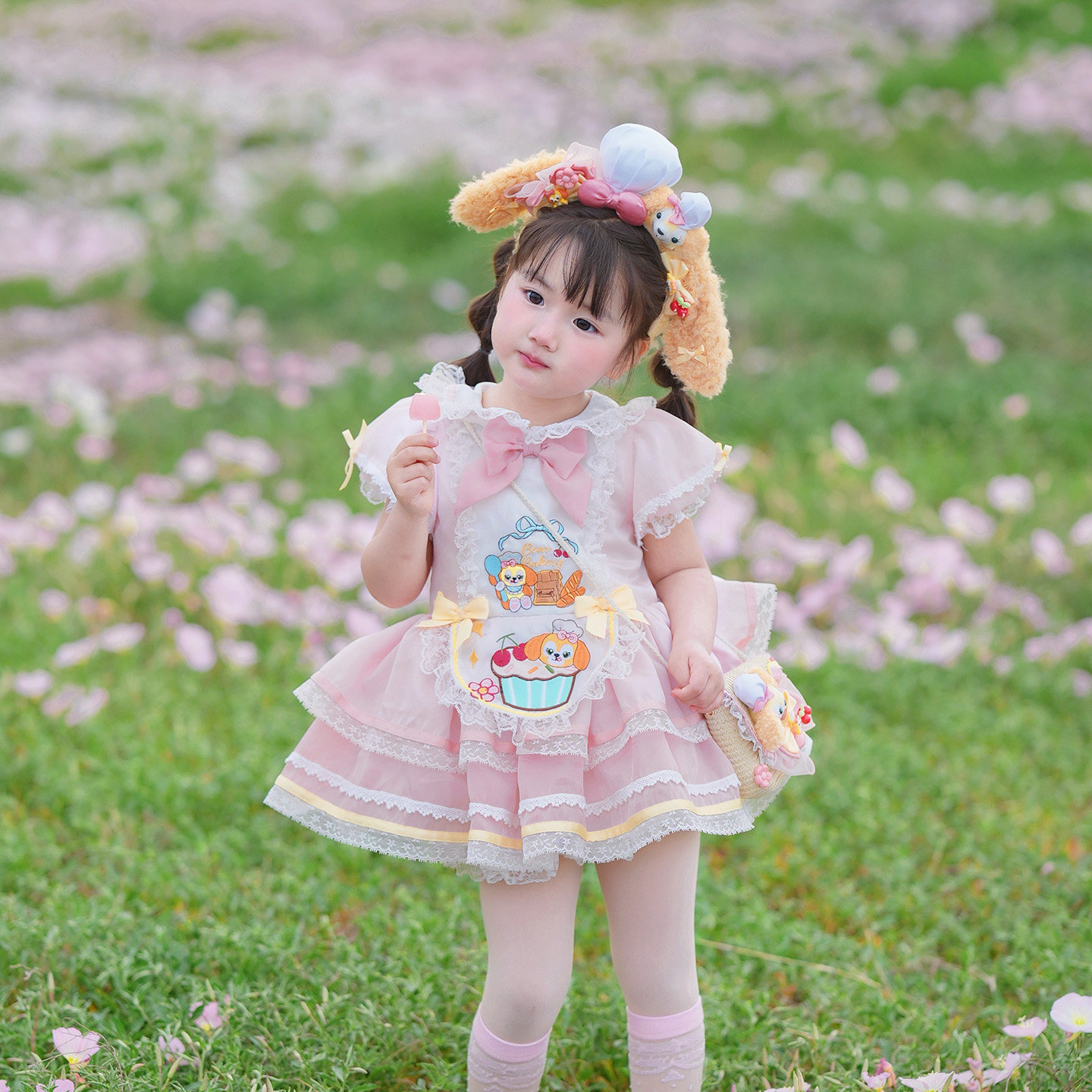 原创蛋糕厨师狗女童连衣裙2025夏季新款甜美可爱休闲周岁生日礼裙,童装/婴儿装/亲子装,连衣裙,淘宝优惠券,粉丝福利购,淘宝优惠卷