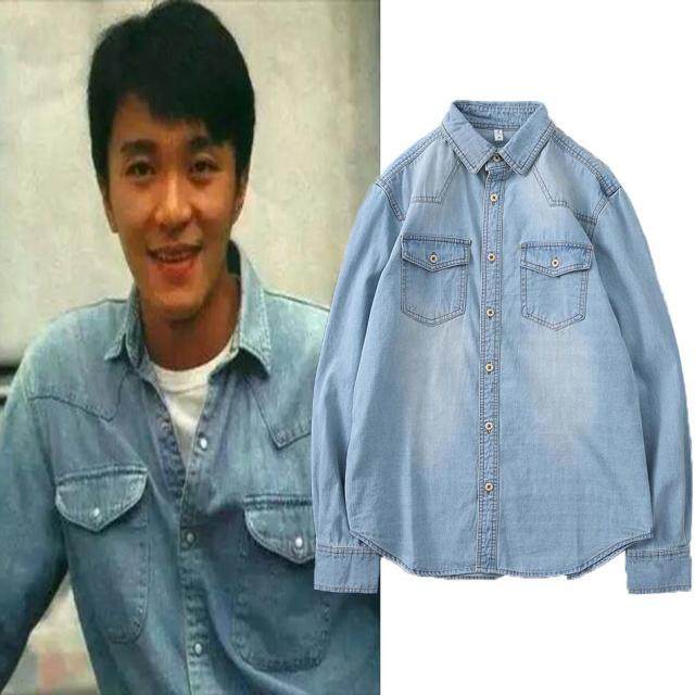 喜剧之王周星驰同款牛仔衬衫简约休闲百搭上衣外套情侣衬衣