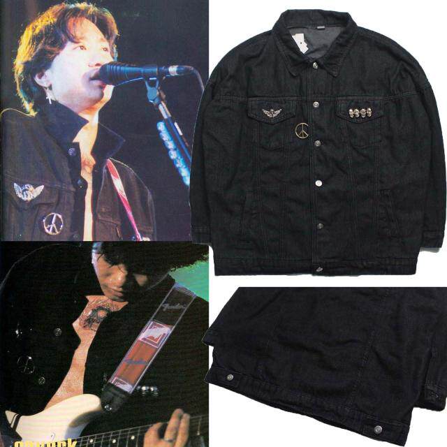 beyond黄家驹沙龙劲band演唱会同款宽松天使骷髅牛仔夹克衣服外套