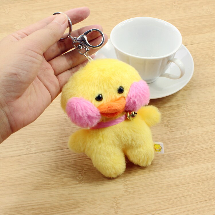 卡通网红同款小黄鸭公仔型背包挂饰包包挂件钥匙扣圈饰品个性礼物