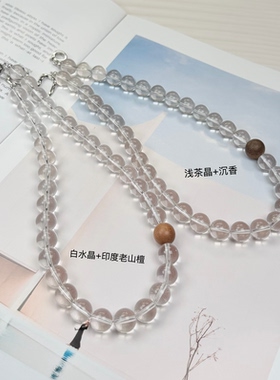 原创 天然白水晶小众饰品轻奢感项链