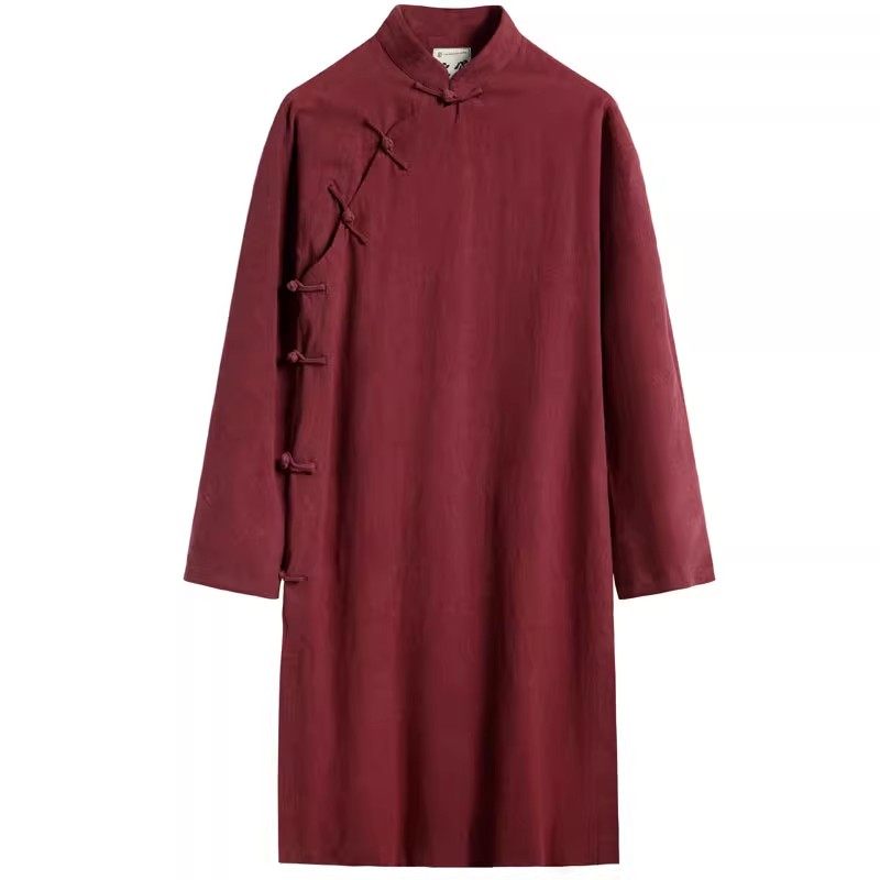 长衫男民国风马褂棉麻中国风斜襟唐装大褂袍子复古中式男装长袍