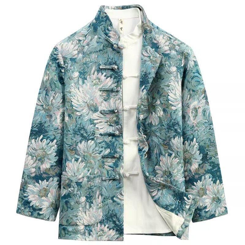 秋季唐装男中国风外套中式复古改良长袖外套原创水墨画印花上衣男,男装,唐装,淘宝优惠券,粉丝福利购,淘宝优惠卷