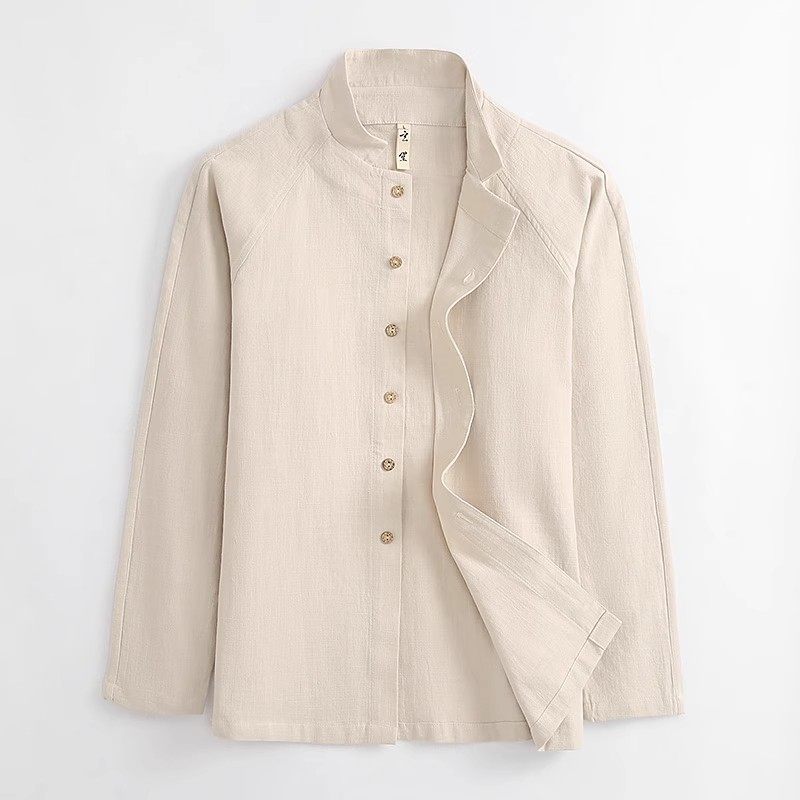 春新品中国风男装唐装衬衣男新品文艺麻料衬衫中青年亚麻中式上衣,男装,唐装,淘宝优惠券,粉丝福利购,淘宝优惠卷