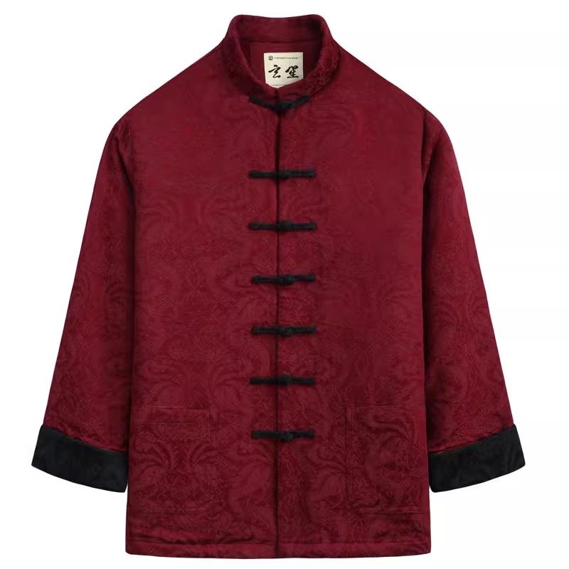 中国风唐装棉麻龙纹提花棉衣男秋冬加厚盘扣立领棉服苎麻中式国潮,男装,唐装,淘宝优惠券,粉丝福利购,淘宝优惠卷