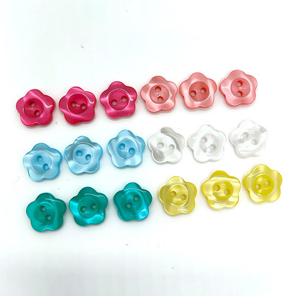 1.2CM花瓣两眼彩色衬衫纽扣宝宝衣服扣子