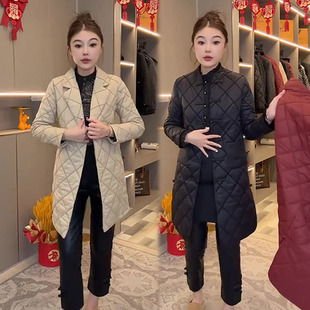 欧货2024冬季新款显瘦遮肉高级感百搭棉服女时尚潮流中长款棉衣