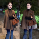 高级感毛呢斗篷外套女2026春季 简约气质大衣时髦洋气斗笠外套 新款