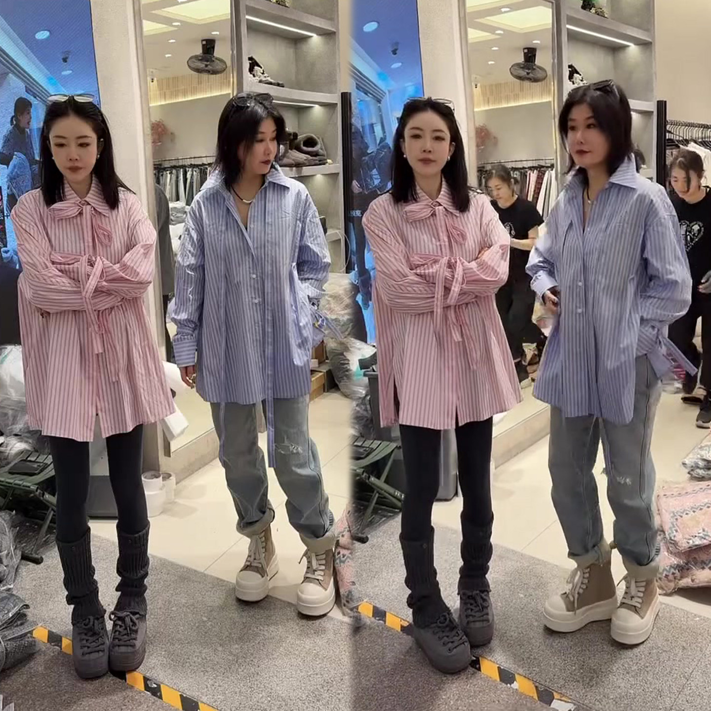 韩系条纹绑带衬衫女2026春季新款网红爆款宽松遮肉百搭中长款上衣,女装/女士精品,衬衫,淘宝优惠券,粉丝福利购,淘宝优惠卷