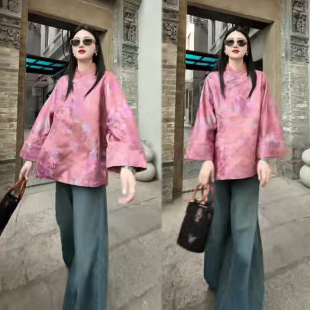 上衣外衣潮 高贵立领网红爆款 重工提花国风盘扣外套女2026春季 新款