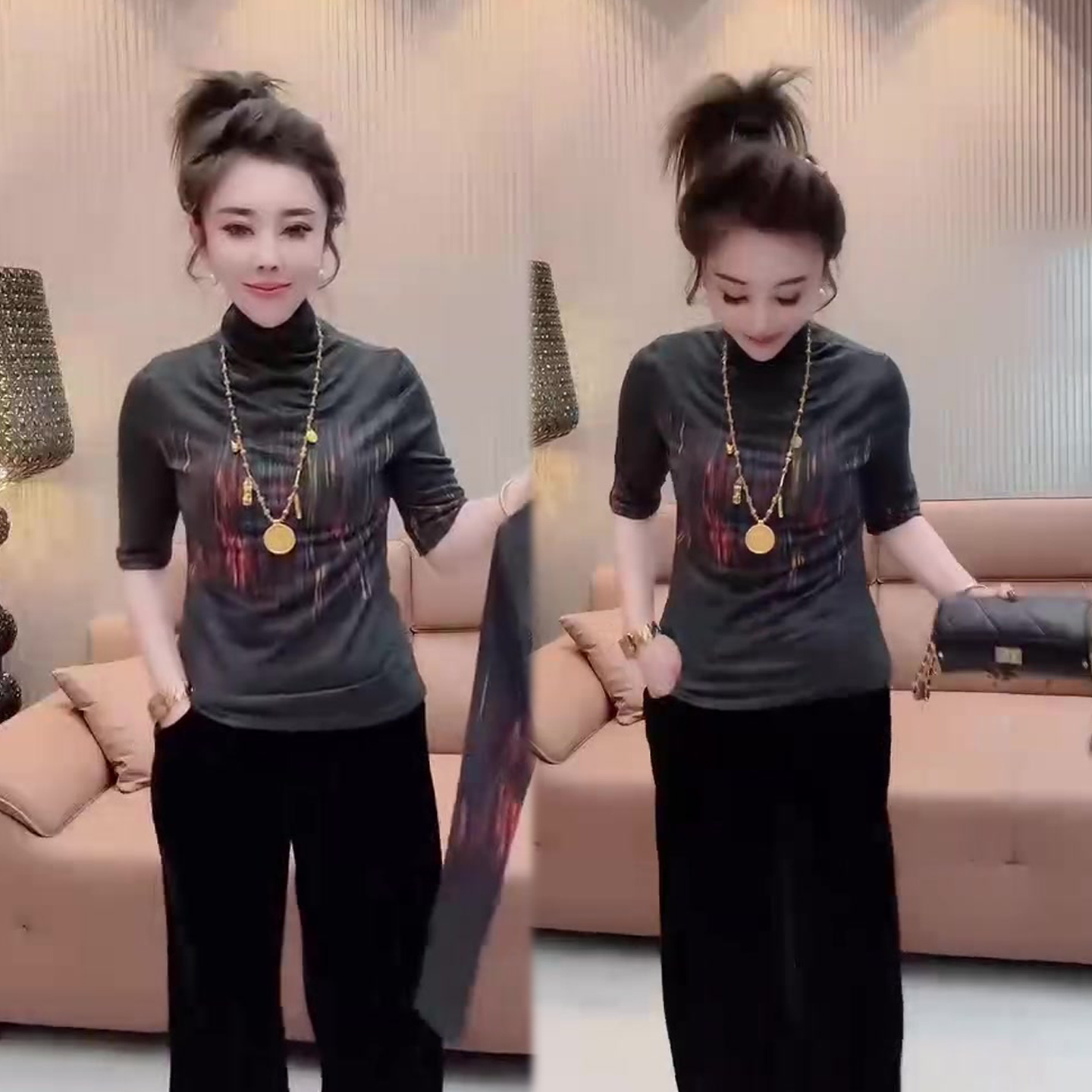 高领修身显瘦打底衫女2025冬季新款时尚潮流气质网红爆款小衫上衣