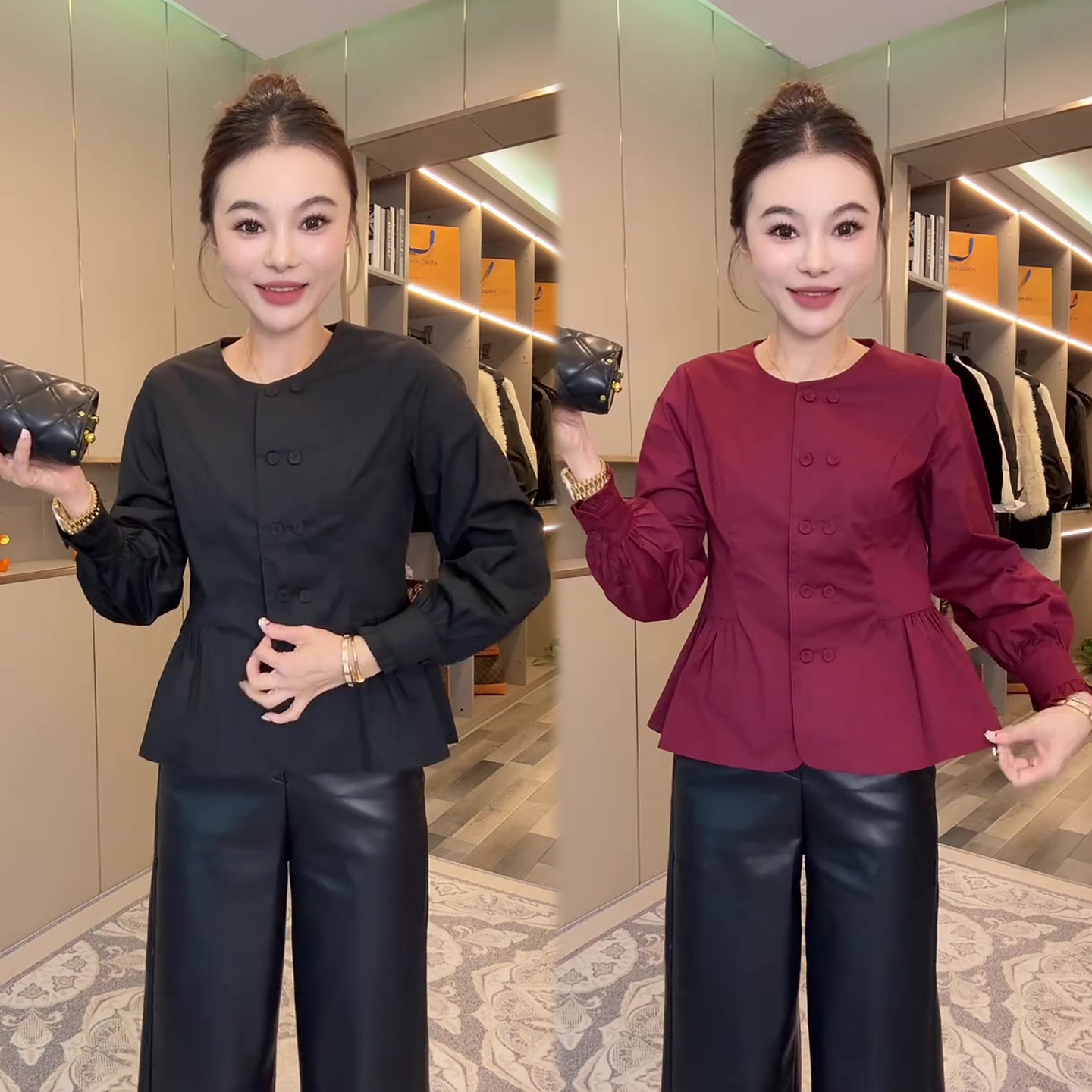 圆领韩系设计感衬衫女