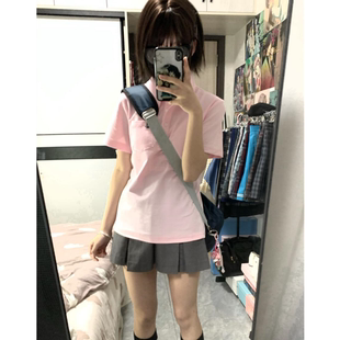 小谷 学院风基础款 原创夏季 运动上衣 POLO衫 日系校供感学生短袖