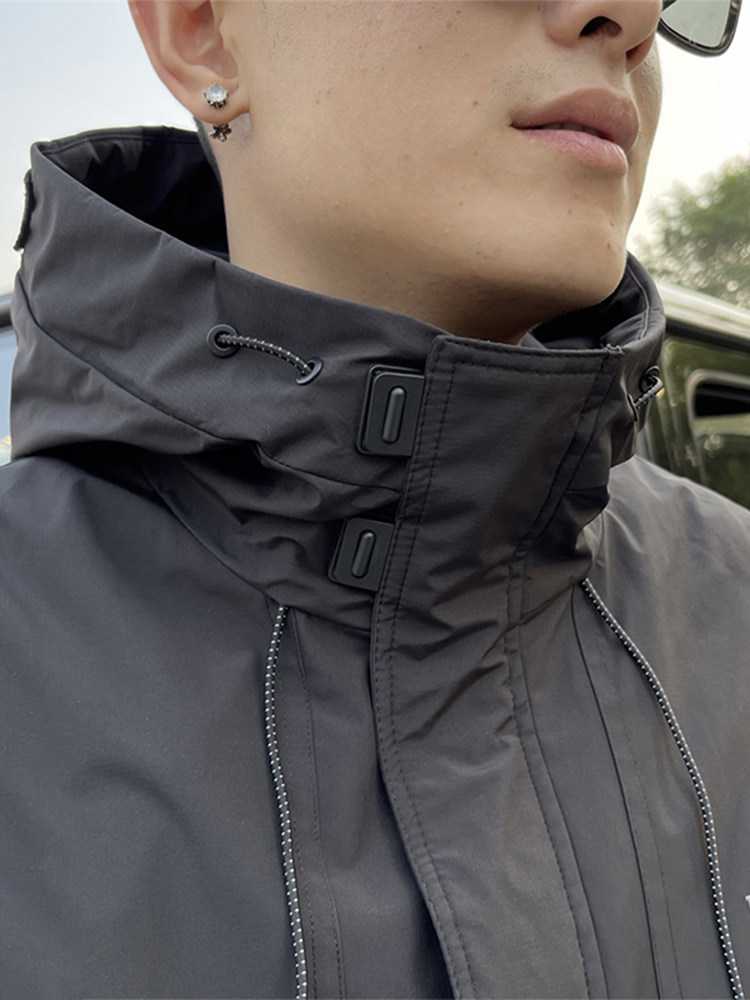 AUTUMN AND WINTER CASUAL EMBROIDERED HOODED TOPS INTERNET CELEBRITIES THE SAME JACKET JACKETS TRENDY MENS VERSATILE KOREAN VERSION OF THE LOOSE JACKET