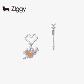 ZIGGY 芝一格一箭穿心爱心形AB款 耳坠925银镀金耳饰设计师首饰