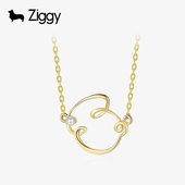 ZIGGY 芝一格兔子18k金珍珠项链简约设计师原创小众新年礼物