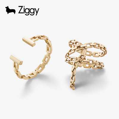 ZIGGY锁链戒指18K金设计感