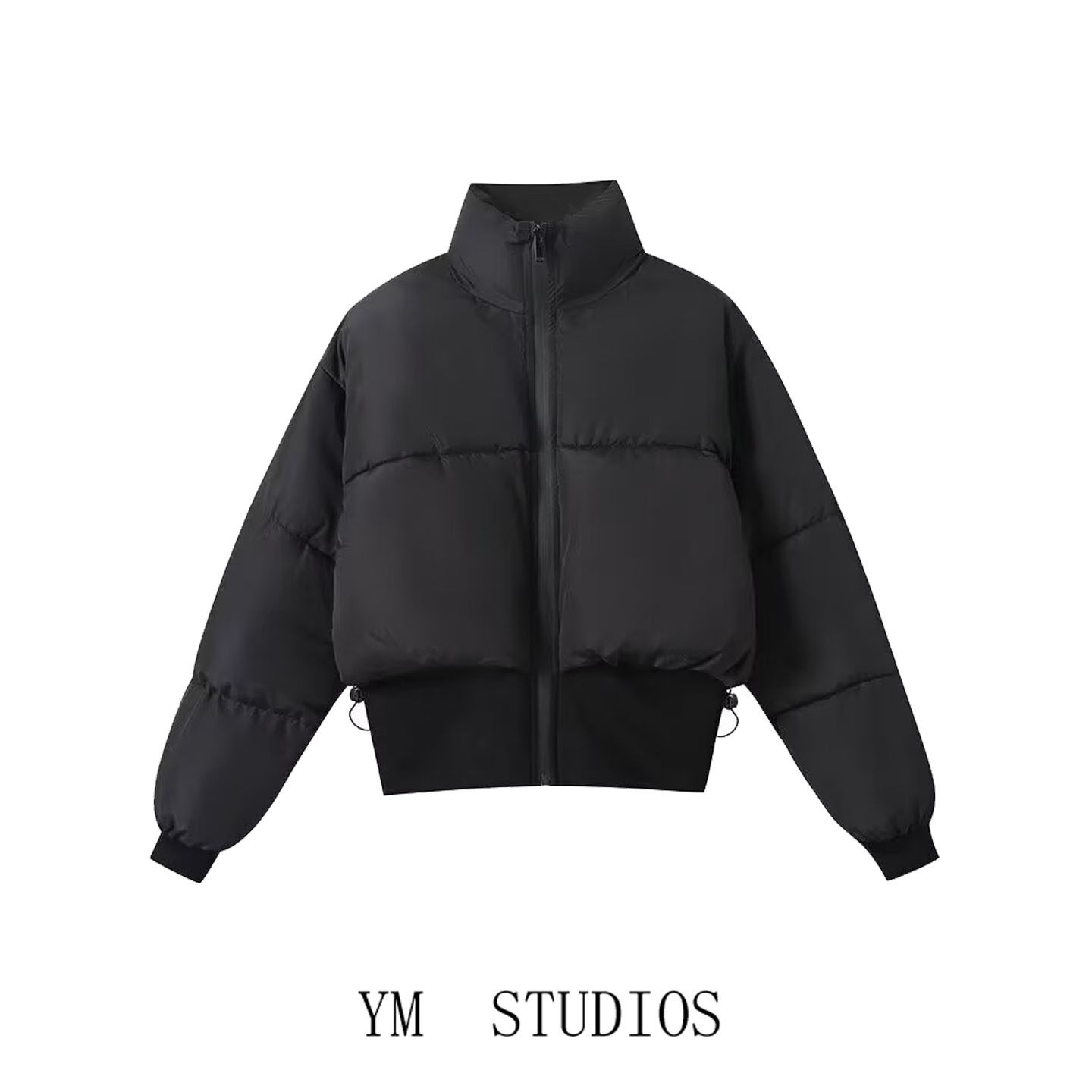 少女立领高腰短款棉服外套