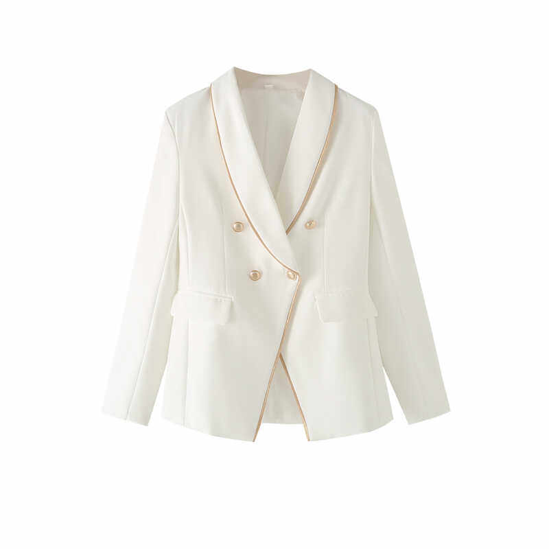 【包邮】设计感小众金边包边金属纽扣西装女神范收腰气质西服外套