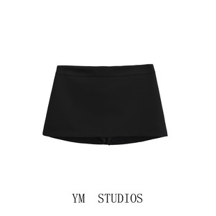 【包邮】美式复古黑色低腰西装半身裙女夏季自带防走光a字短裙子