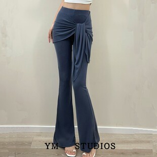 【包邮】假两件系带高弹微辣长裤春秋季巨显瘦显腿长纯欲预计裤裙