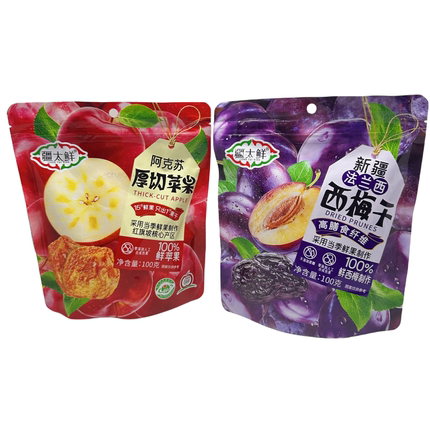疆太鲜新疆阿克苏冰糖心厚切苹果干100g酸甜软糯果脯法西兰西梅干