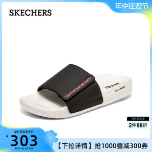 外穿拖鞋 溯溪外穿拖鞋 新款 Skechers斯凯奇夏季 魔术贴一片式 男鞋