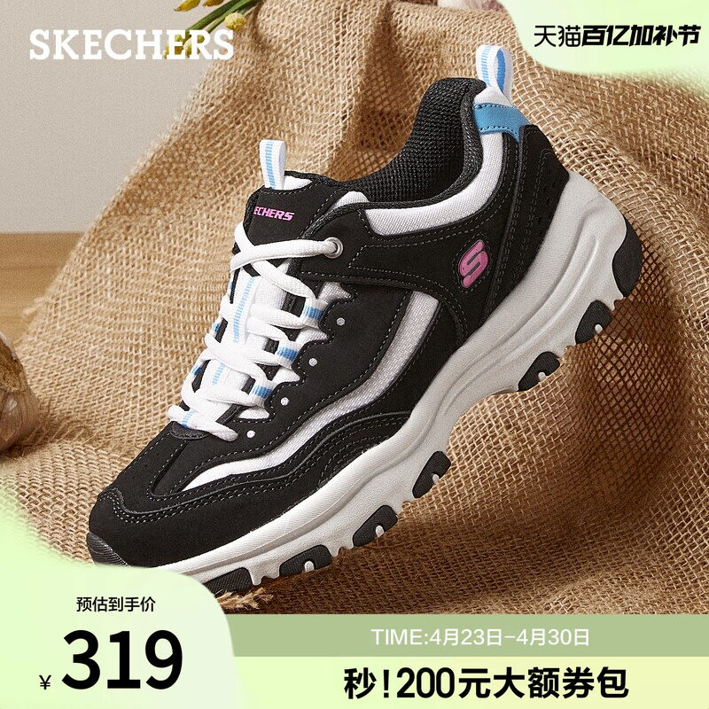 斯凯奇夏季新款女子时尚熊猫鞋轻便百搭运动鞋老爹鞋舒适休闲鞋