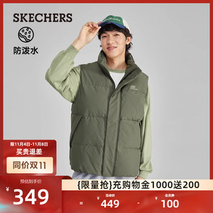 Skechers斯凯奇秋季新款情侣羽绒背心外穿轻便户外休闲保暖外套