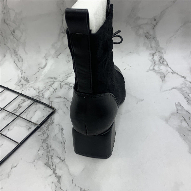 2021 SPRING AUTUMN BROKEN CODE HANDLING COMFORTABLE WOMENS BOOTS STRETCH BOOTS SUEDE BOOTS CASUAL VERSATILE SQUARE HEEL COTTON BOOTS WOMENS SHOES