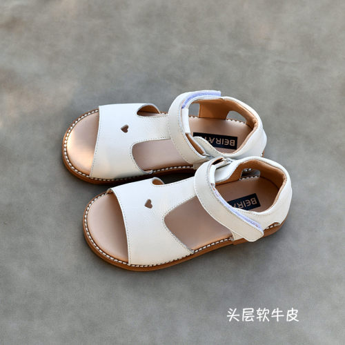 贝然夏季公主凉鞋女童软牛皮