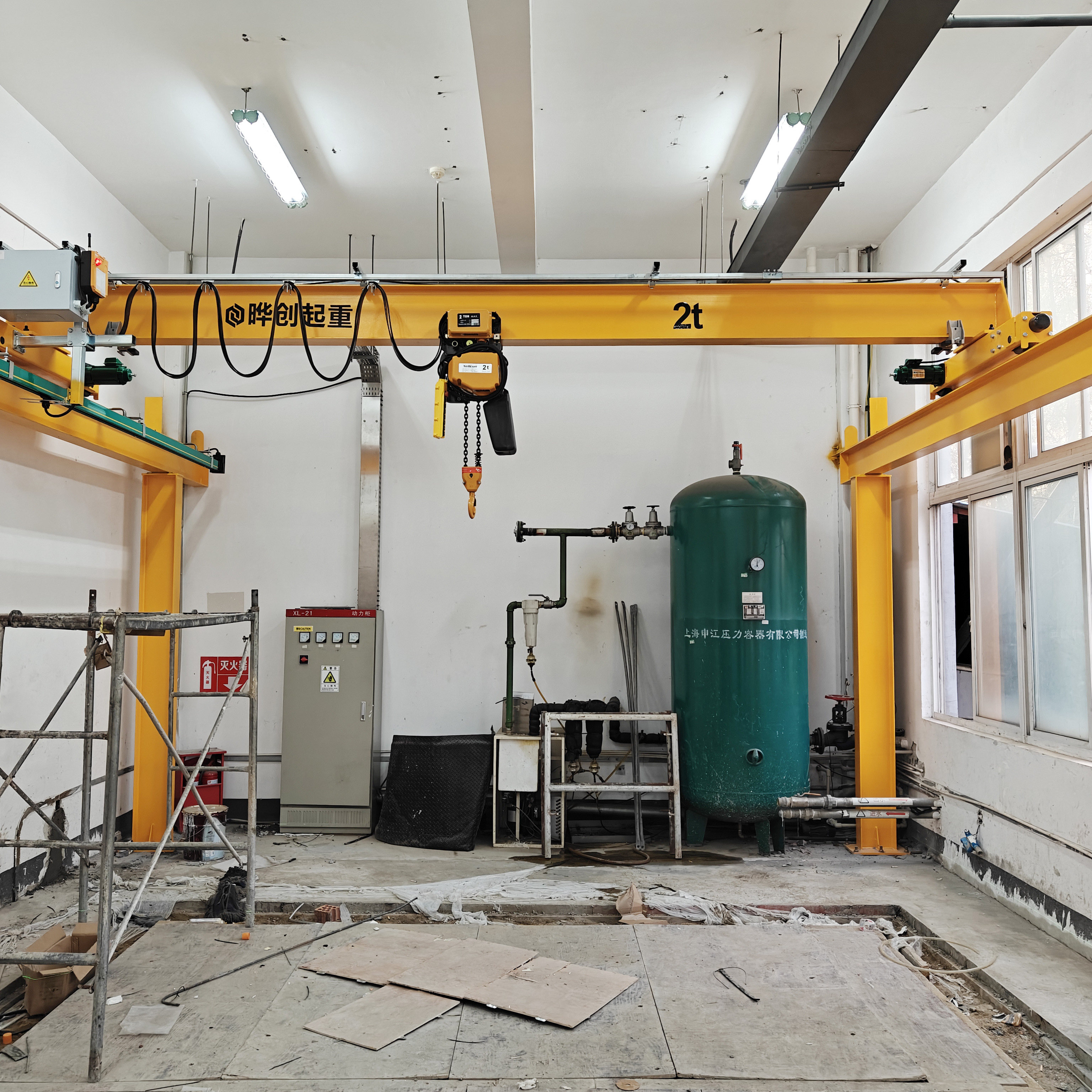 轻小型2t电动单梁行车 立柱式单轨航吊 环链电动葫芦 起升平稳