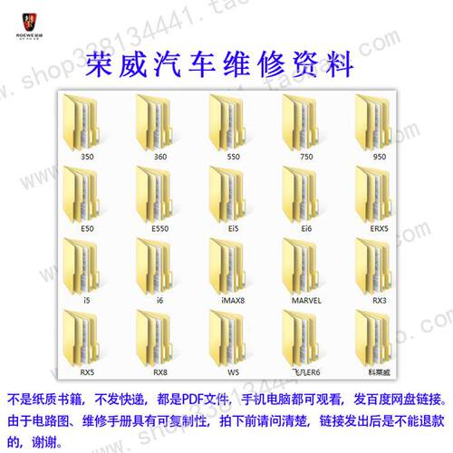 荣威350 360 550E50E550Ei5ERX5 RX5R950R750R550维修手册电路图