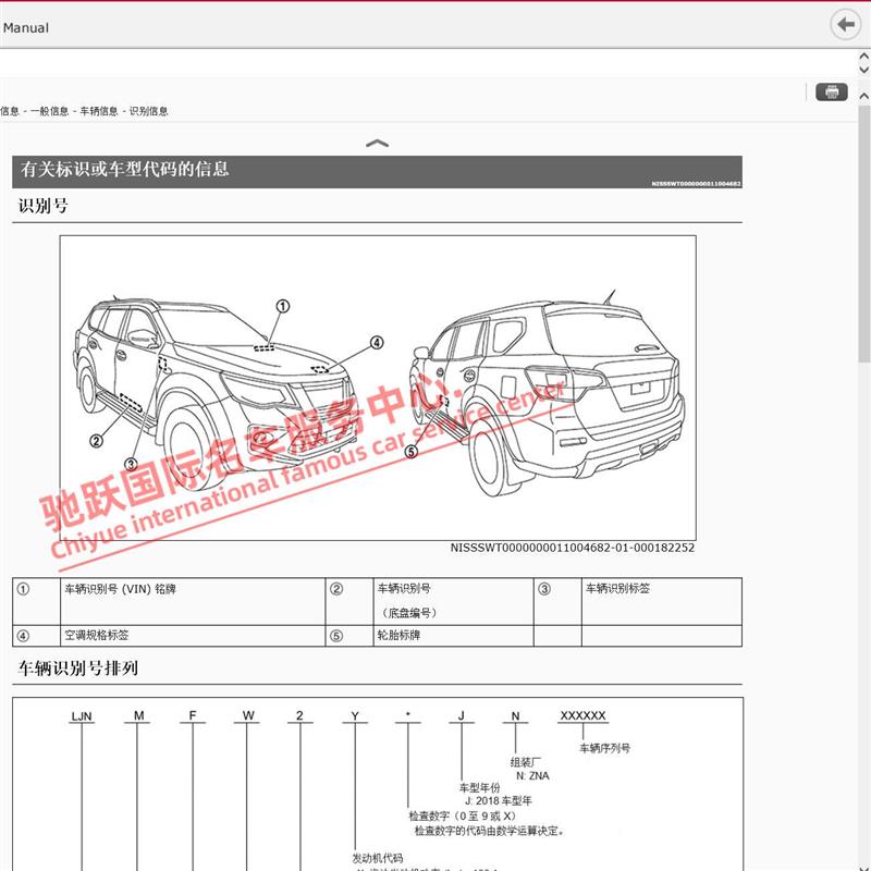 2018年款日产途达原厂维修手册电路图资料接线路资料拆装修理维护