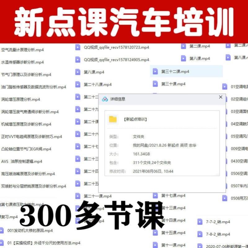新起点课汽车培训影片电路电工八点半引擎空调底盘新能源资料