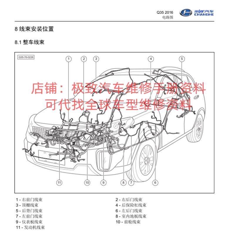 昌河M50 Q70 Q25 Q35 A6 铃木北斗星 X5利亚纳维修手册电路图资料