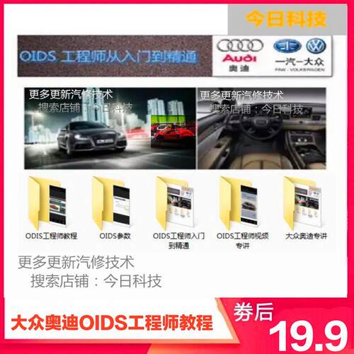 新大众奥迪ODIS工程师专检编程教程及发动机车身电控底盘视频资料