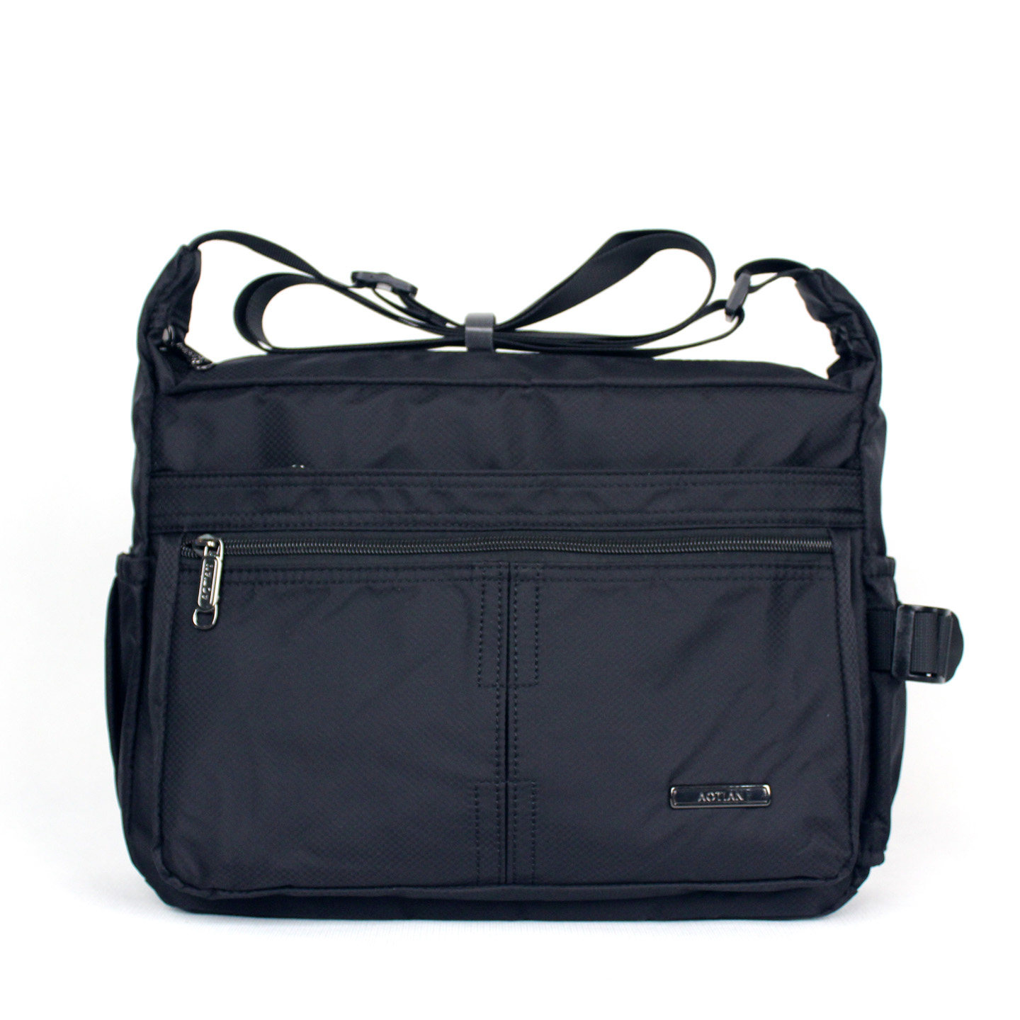 防水尼龙布单肩斜挎男士横款背包